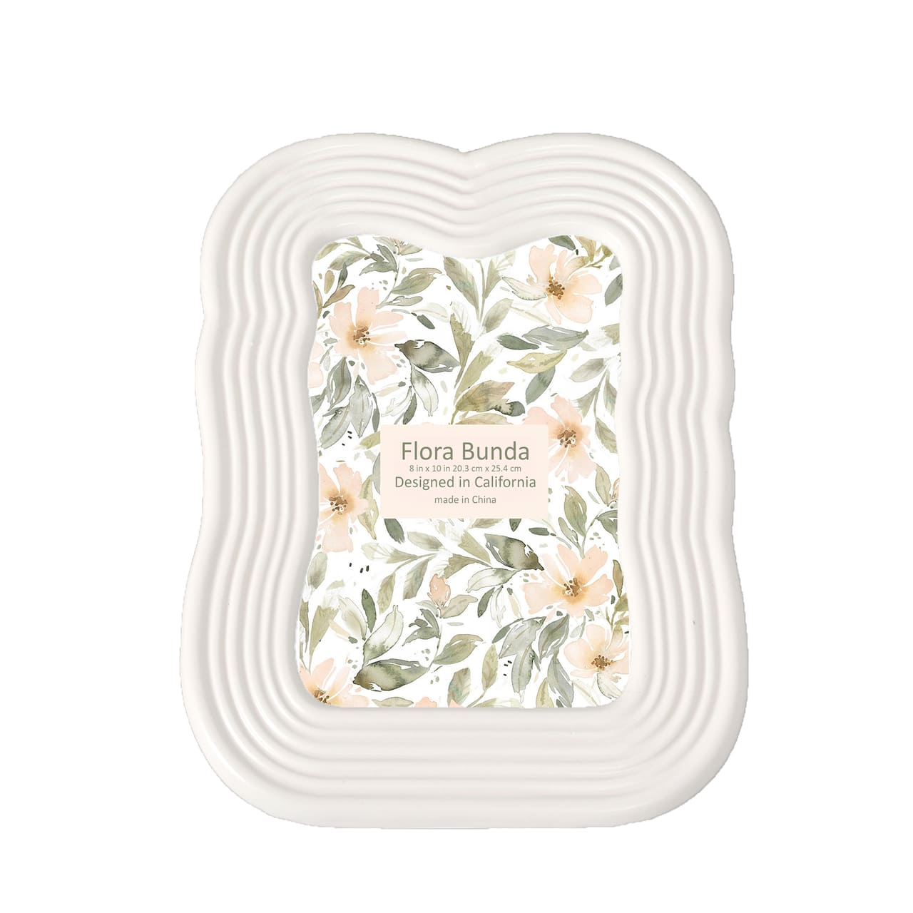 Flora Bunda® 8" x 10" Ivory Curves Ceramic Frame